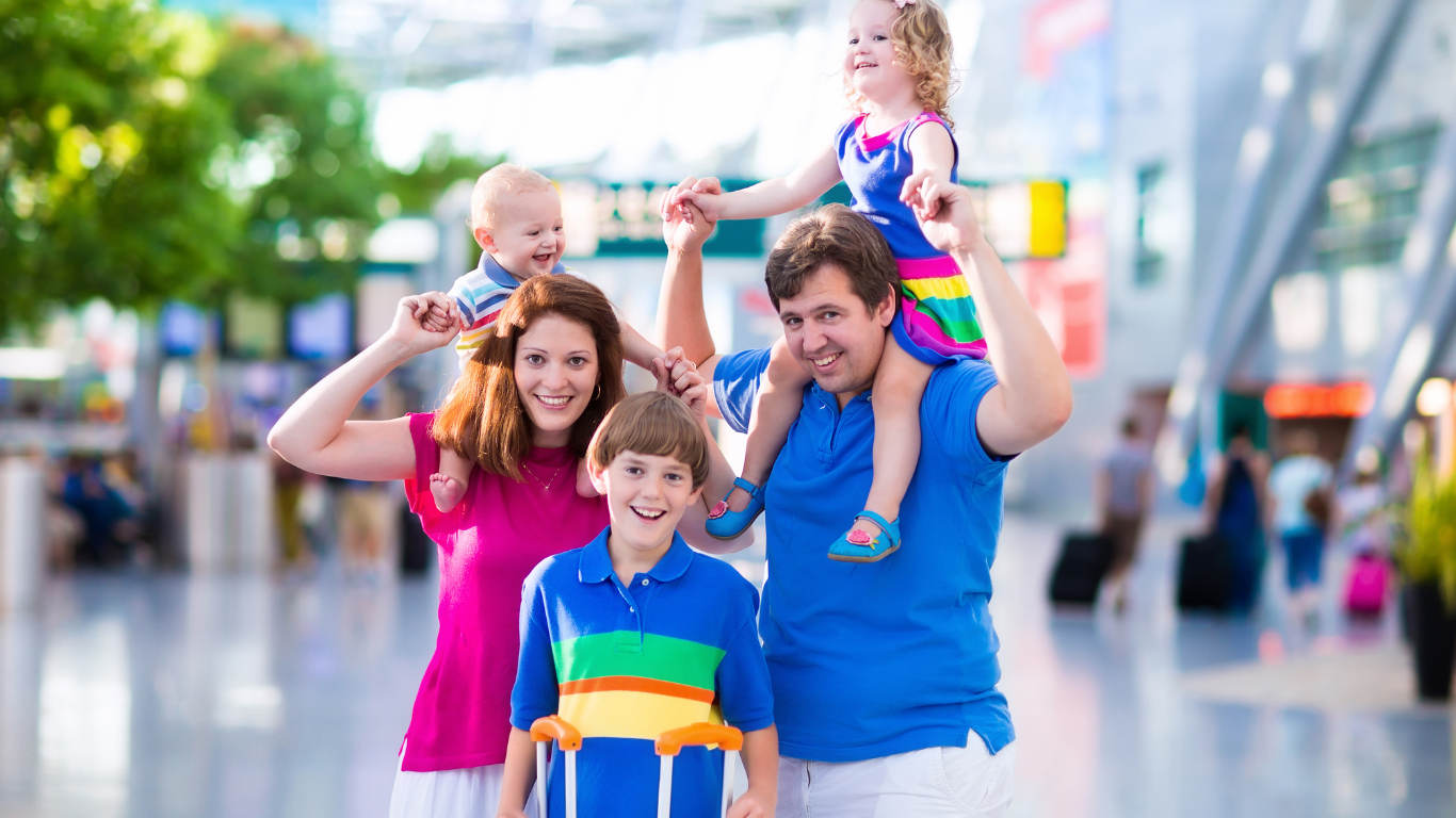 Rent baby gear and get concierge services in The Bahamas from Traveling Tots Rentals -At the airport checking in.