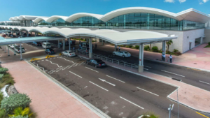 Rent baby care and get concierge services in The Bahamas - Image of outside US departure terminal at LPIA.